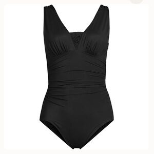 Lands’ End Swimsuit, Grecian SlenderSuit, black, size 10 DDD